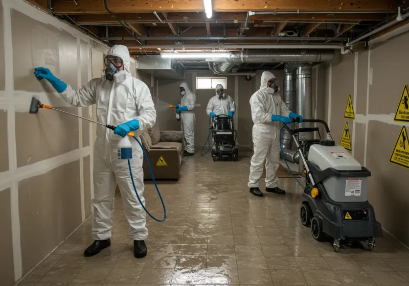 Basement Moisture Removal and Structural Drying process in Ogden Dunes, IN